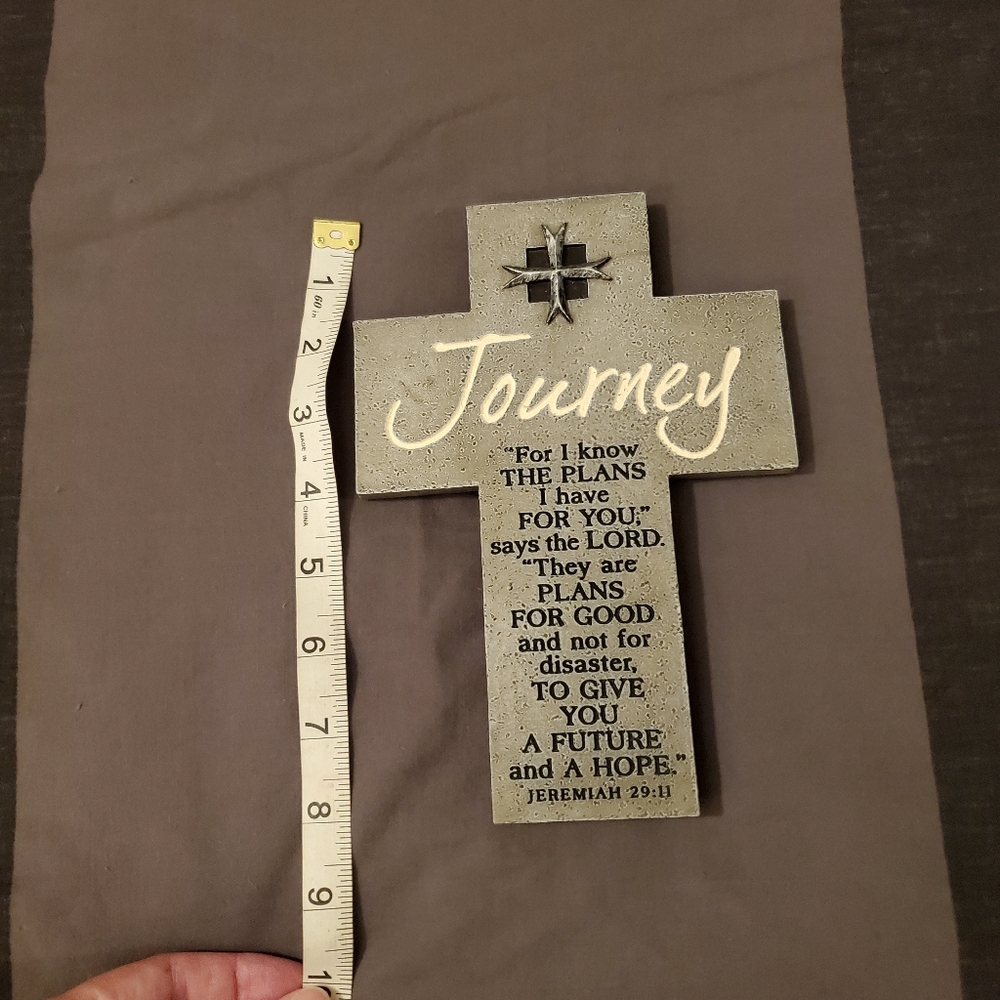 Inspirational Cross Christian Religious Wall Home Gray Decor